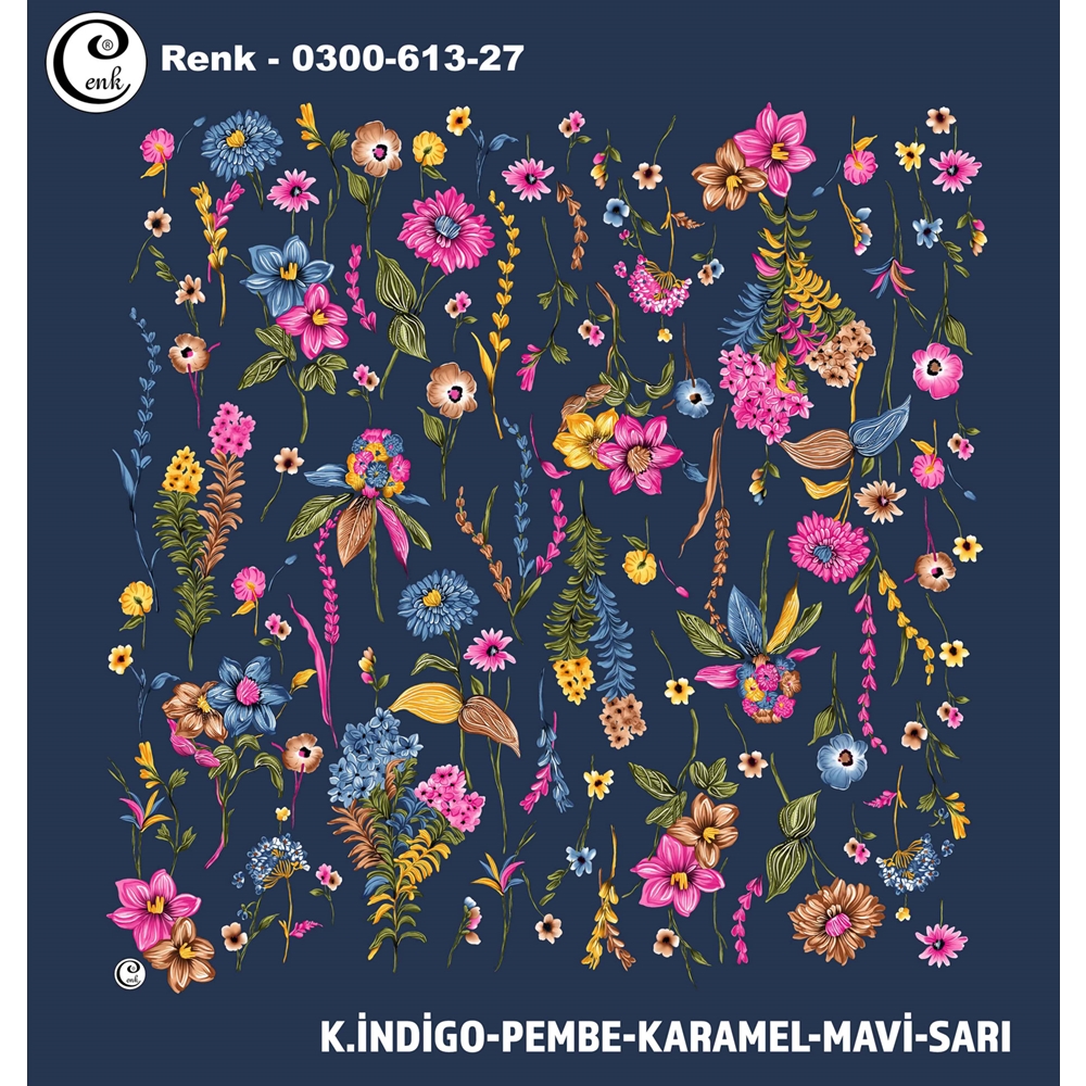 Cenk Desenli Oyalık Yazma - 0300-613 - Renk-12