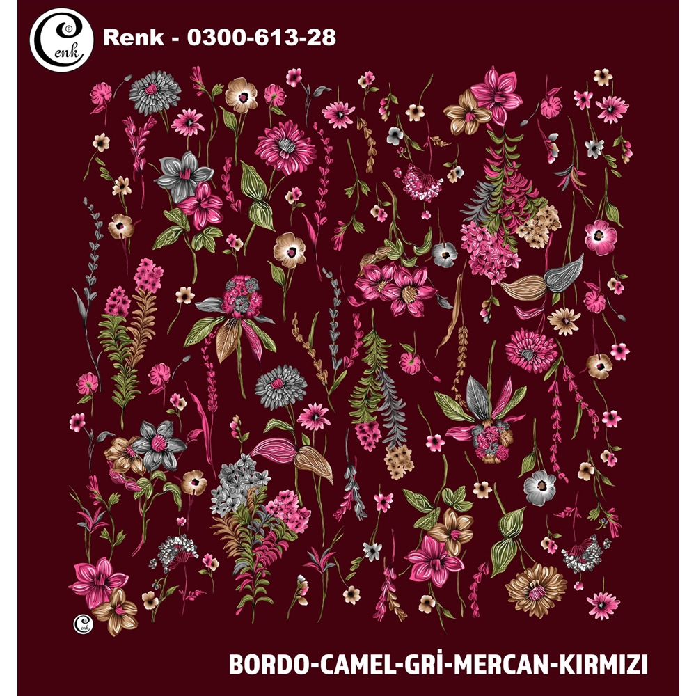Cenk Desenli Oyalık Yazma - 0300-613 - Renk-12