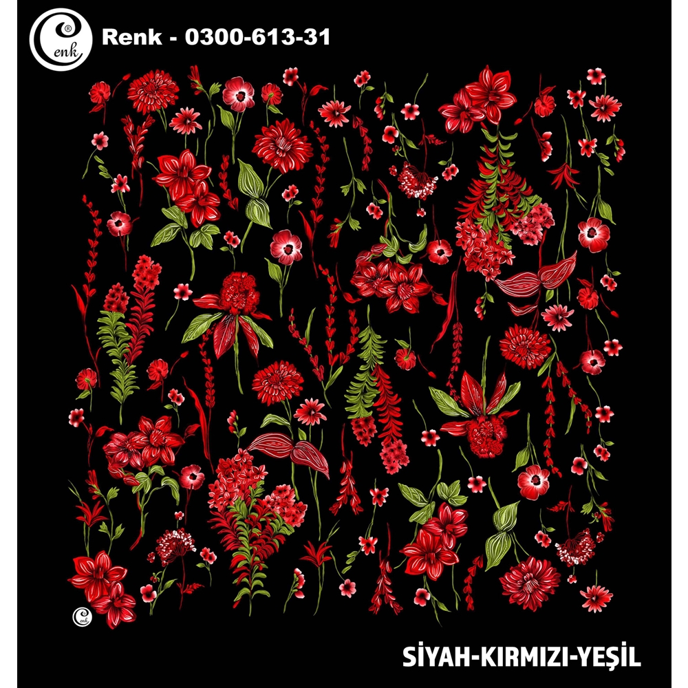 Cenk Desenli Oyalık Yazma - 0300-613 - Renk-12