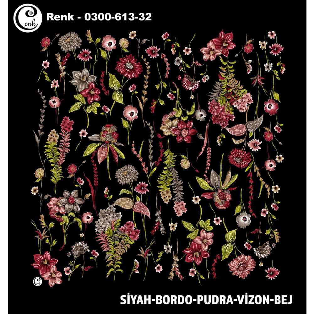Cenk Desenli Oyalık Yazma - 0300-613 - Renk-12