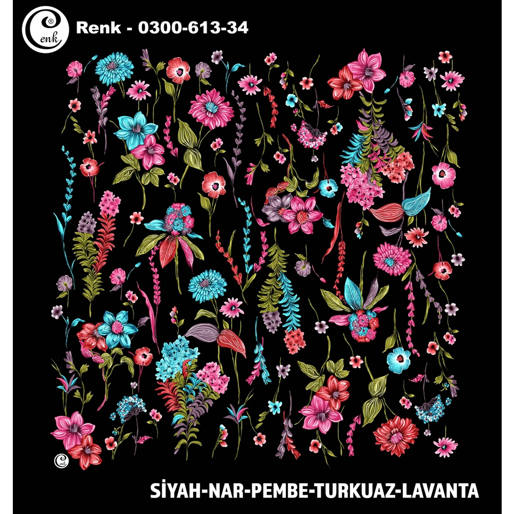 Cenk Desenli Oyalık Yazma - 0300-613 - Renk-12