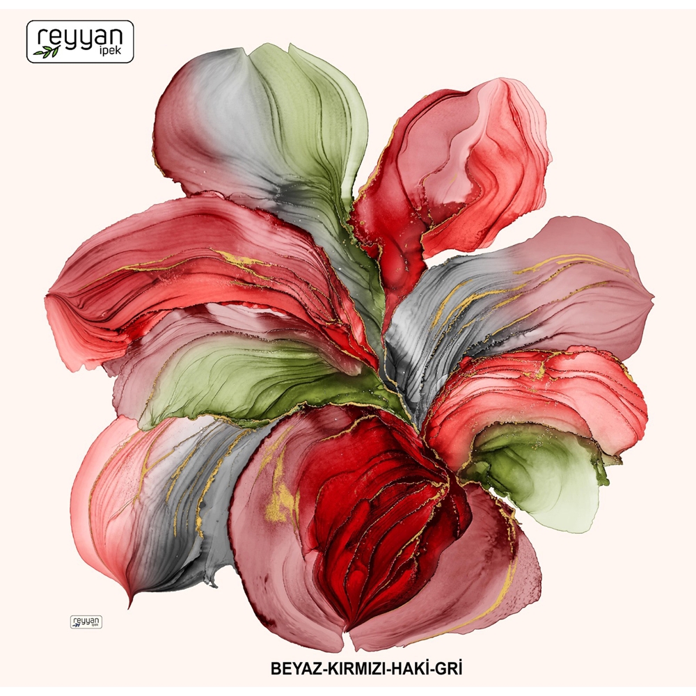Reyyan İpek Desenli Oyalık Yazma - 14993 - Renk-07