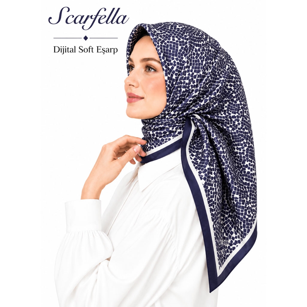 Scarfella Dijital Soft Eşarp - Desen-76