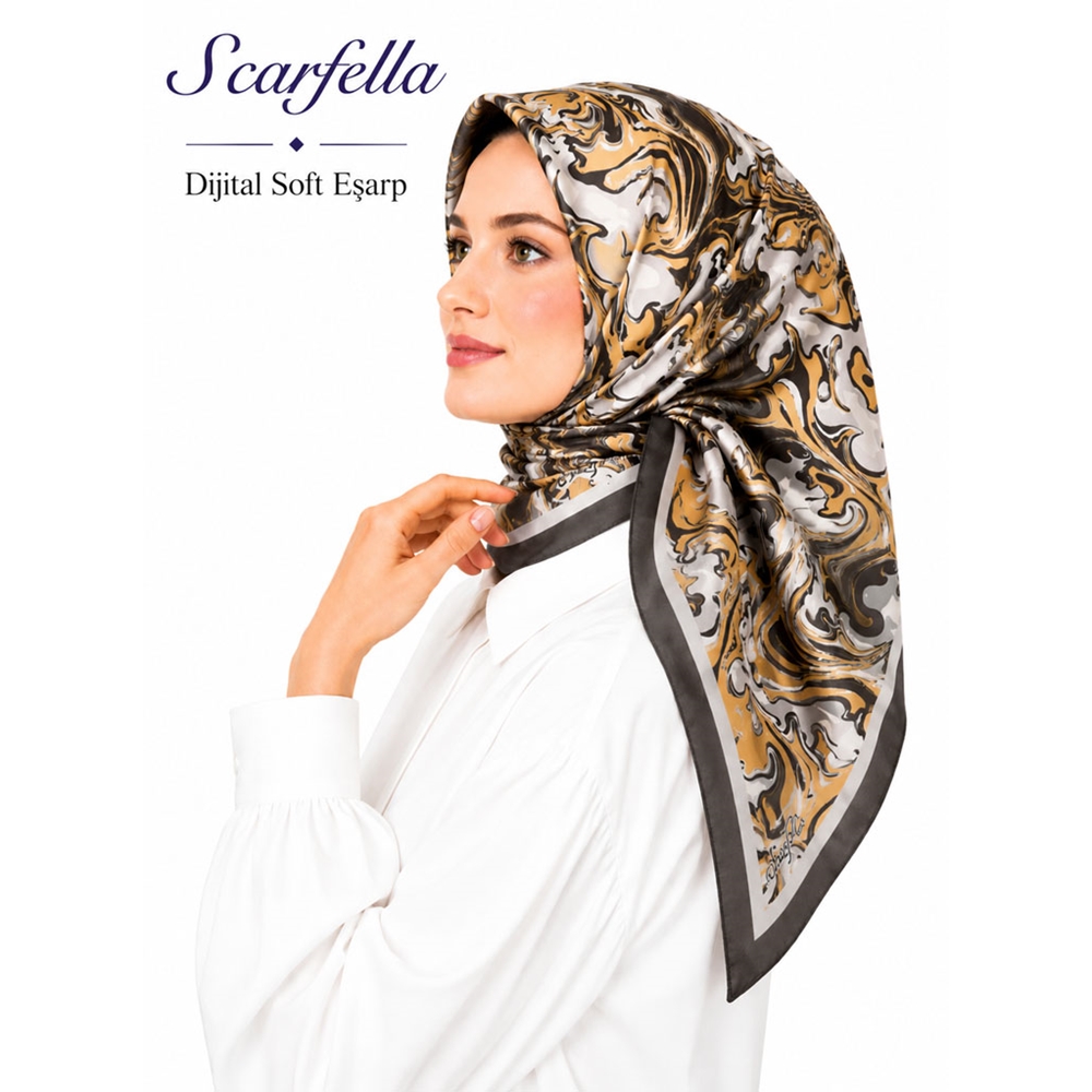 Scarfella Dijital Soft Eşarp - Desen-77