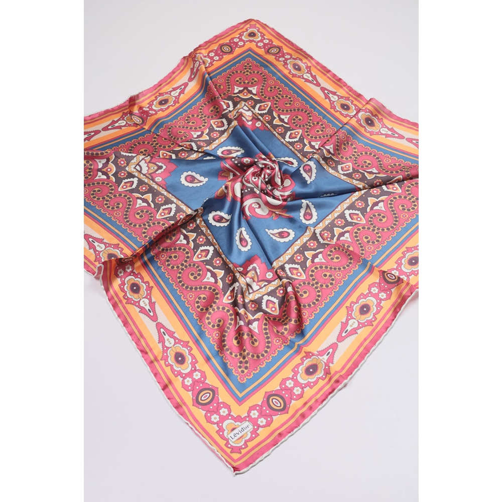 Levidor Desenli Hint İpeği Eşarp - Desen-01