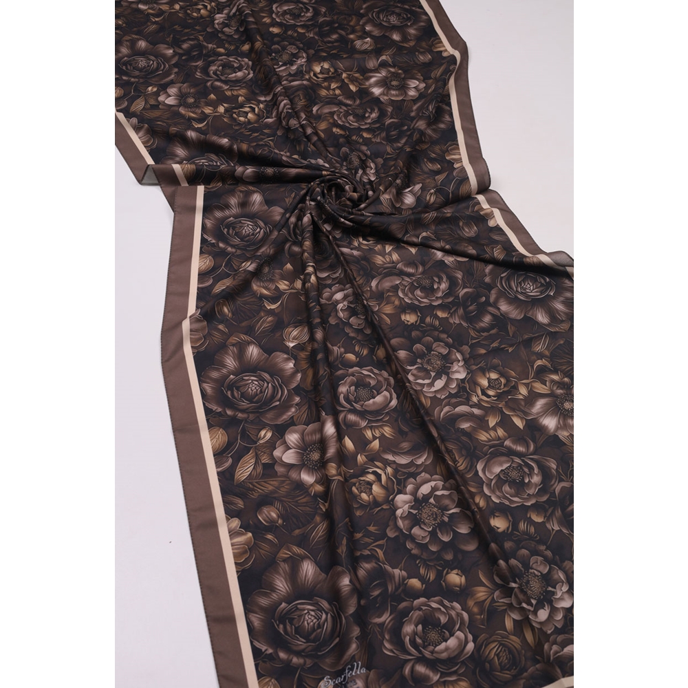 Scarfella Desenli Silk Licra Şal - Desen-11