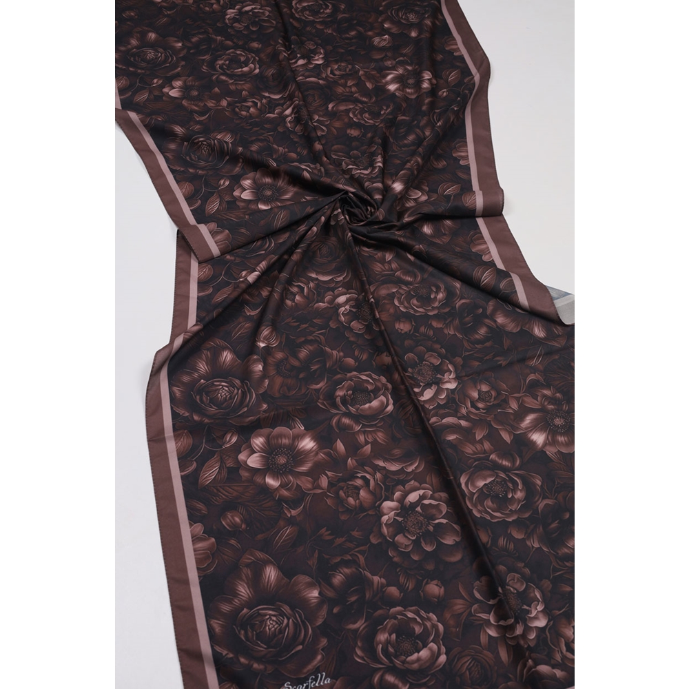 Scarfella Desenli Silk Licra Şal - Desen-11