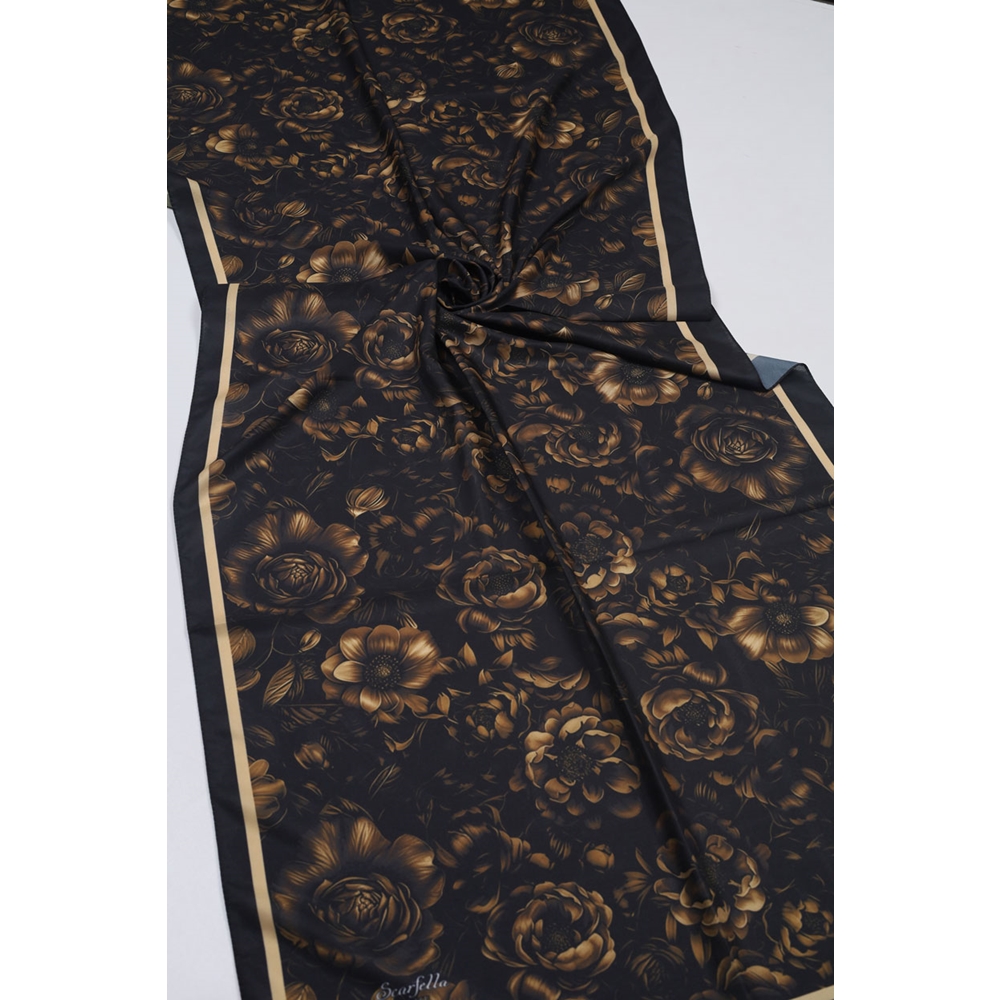 Scarfella Desenli Silk Licra Şal - Desen-11