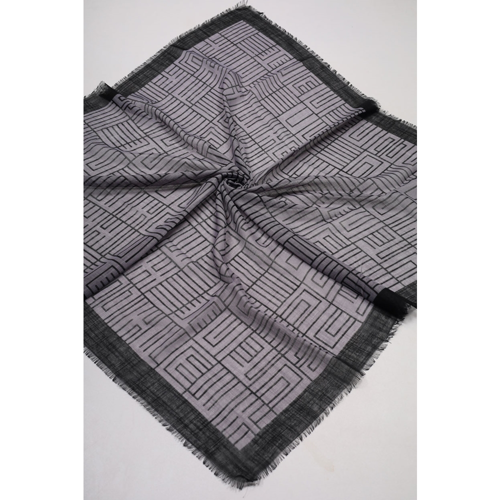 Desenli Keten Flamlı Eşarp - Desen-01 - Renk-03