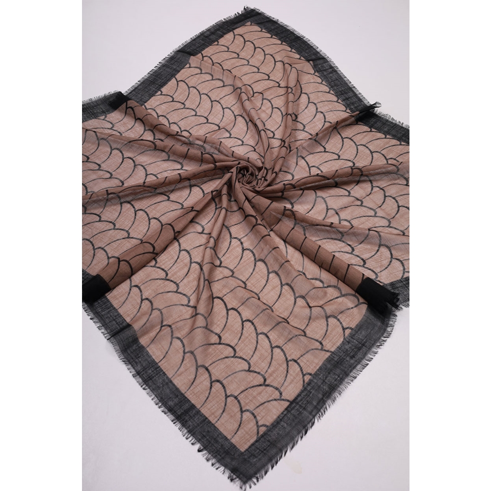 Desenli Keten Flamlı Eşarp - Desen-02 - Renk-02