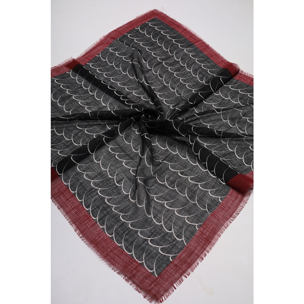 Desenli Keten Flamlı Eşarp - Desen-02 - Renk-02