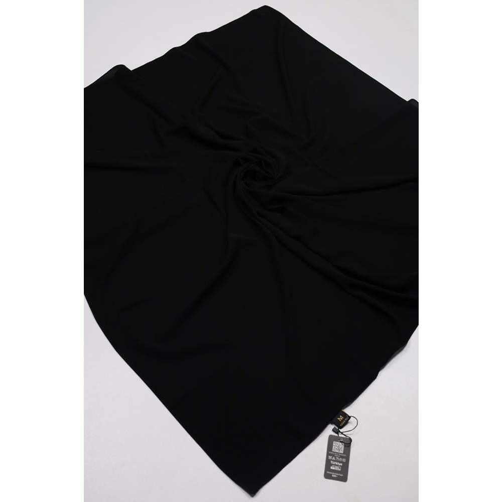Madame Polo 120 Cm Medine İpeği Eşarp - Siyah
