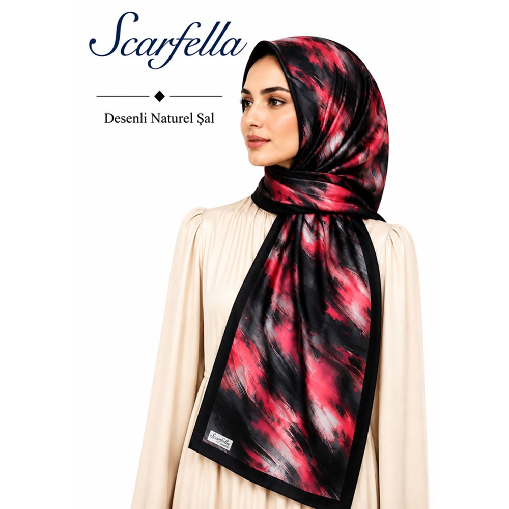 Scarfella Desenli Naturel Şal - Desen-141