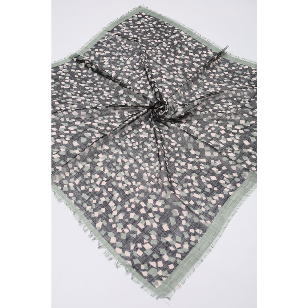 Desenli Keten Flamlı Eşarp - Desen-03 - Renk-01