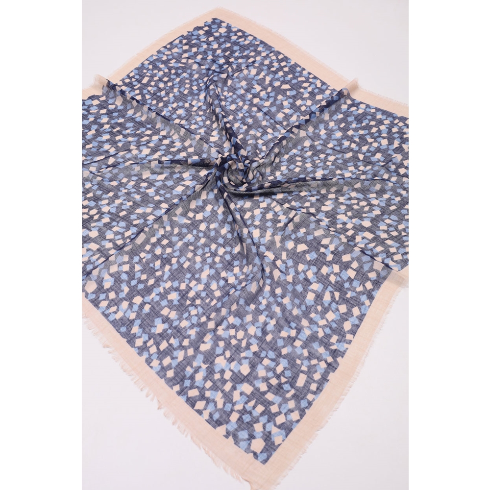 Desenli Keten Flamlı Eşarp - Desen-03 - Renk-01