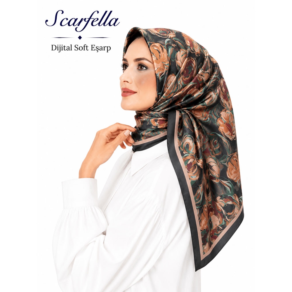 Scarfella Dijital Soft Eşarp - Desen-125