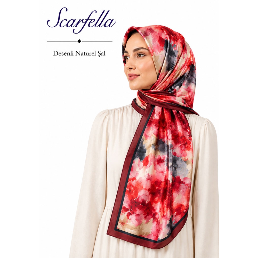 Scarfella Desenli Naturel Şal - Desen-149