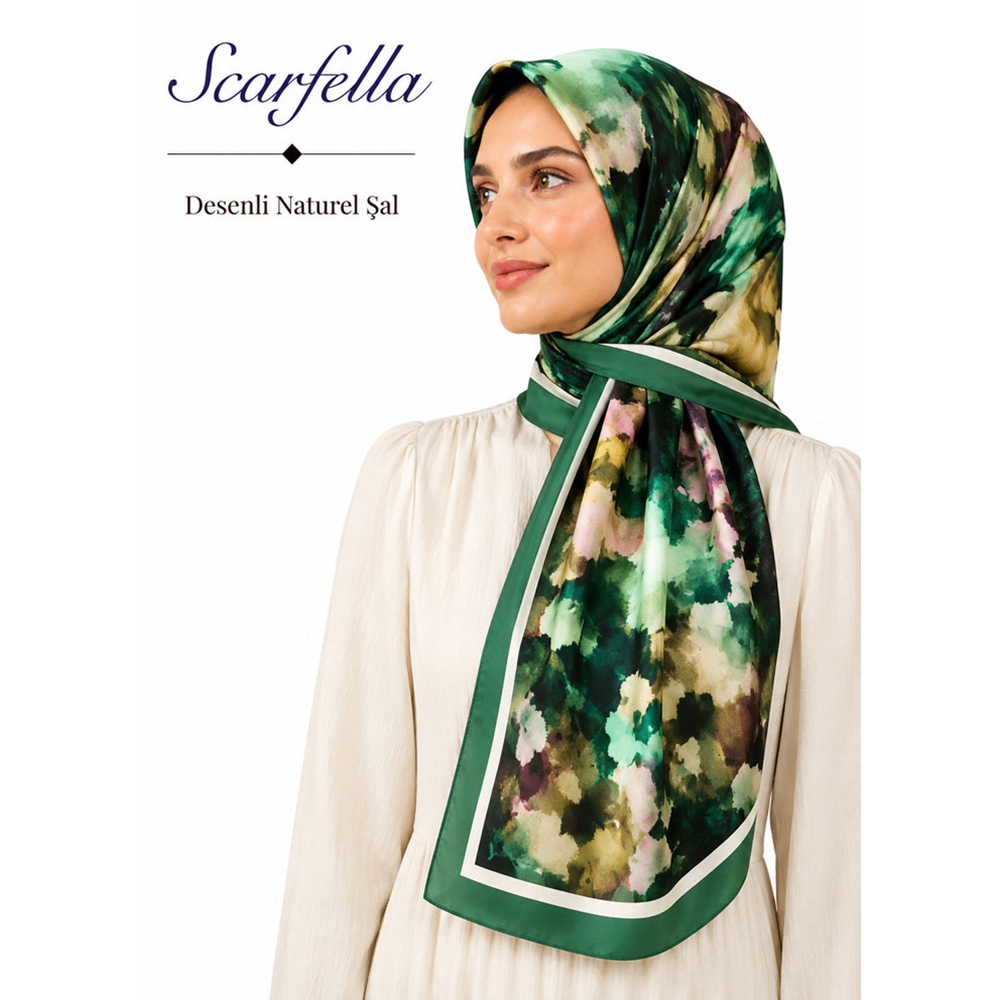 Scarfella Desenli Naturel Şal - Desen-150