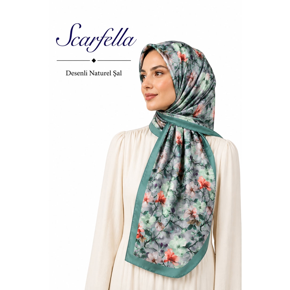 Scarfella Desenli Naturel Şal - Desen-151