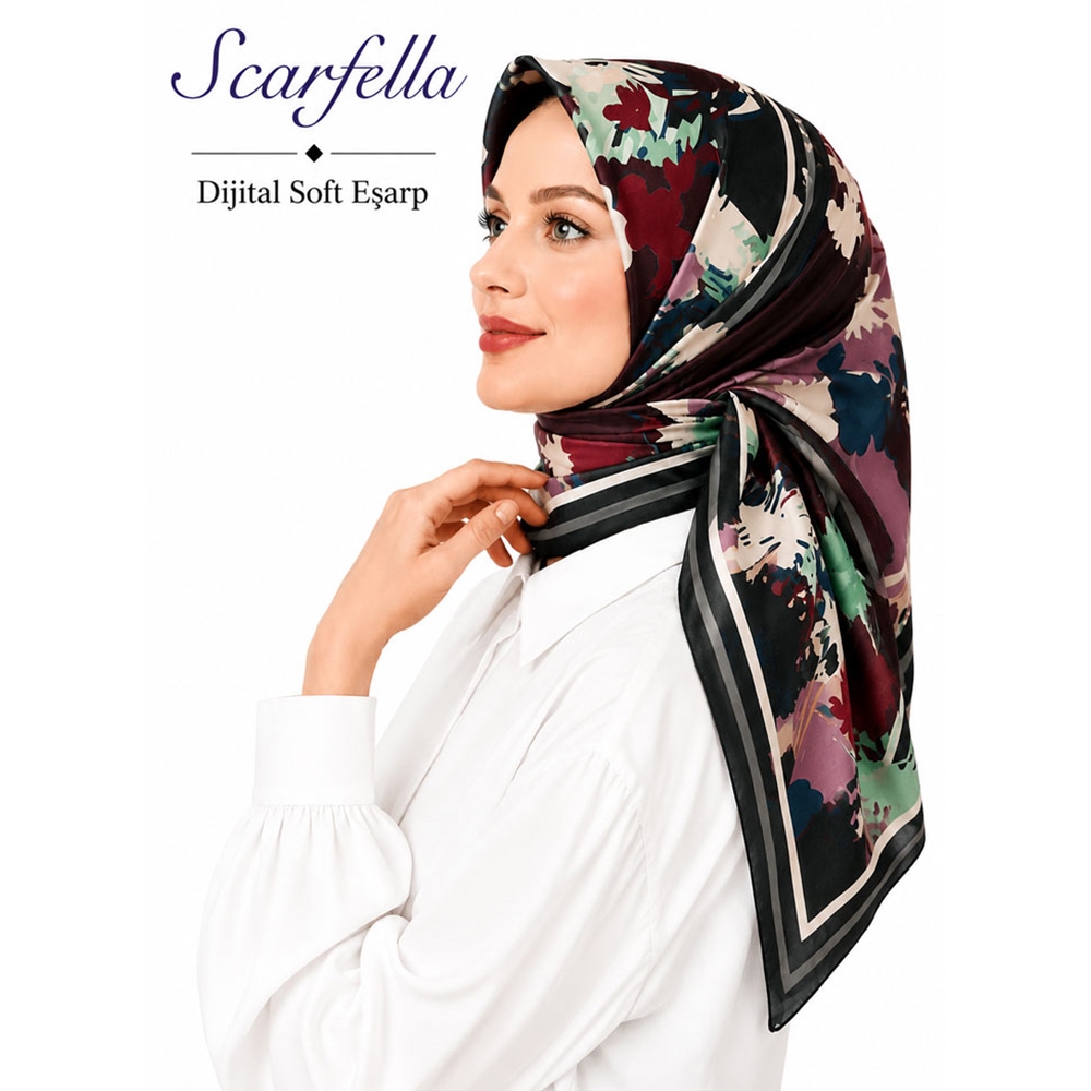 Scarfella Dijital Soft Eşarp - Desen-129