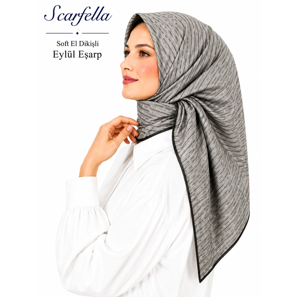 Scarfella Soft El Dikişli Eylül Eşarp - Desen-79