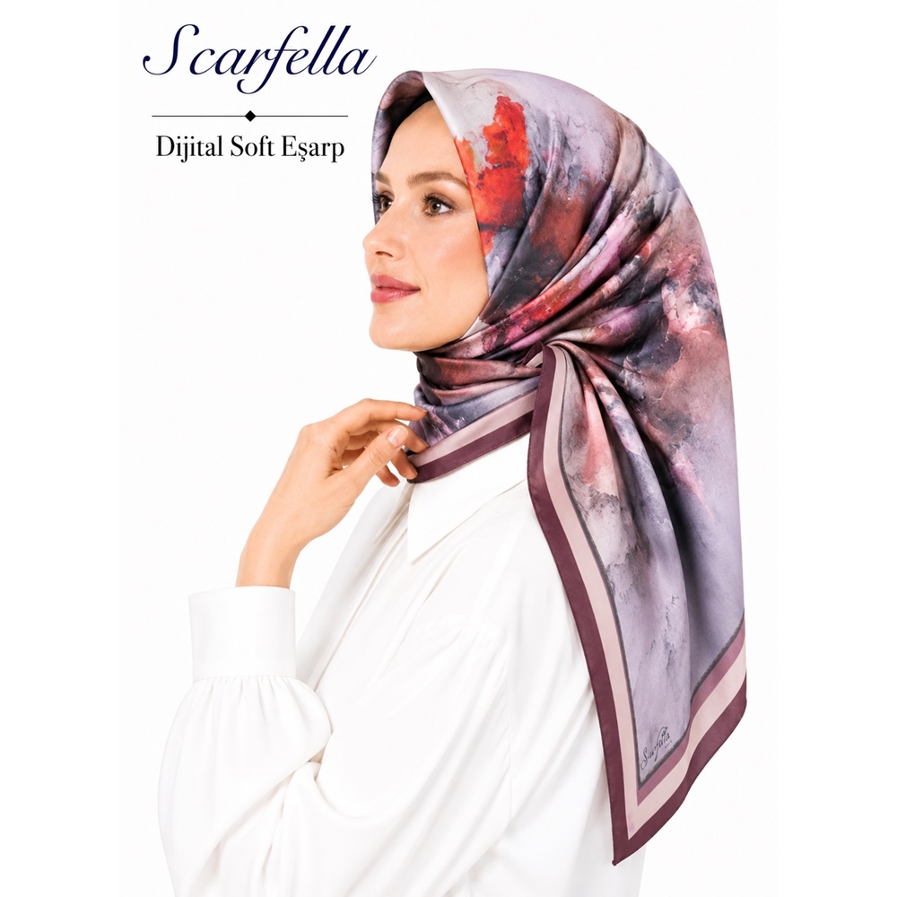 Scarfella Dijital Soft Eşarp - Desen-133