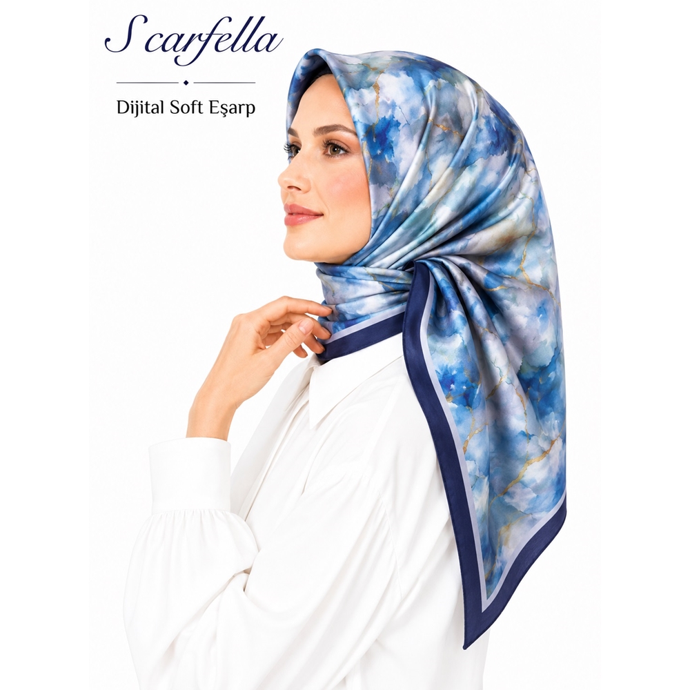 Scarfella Dijital Soft Eşarp - Desen-134