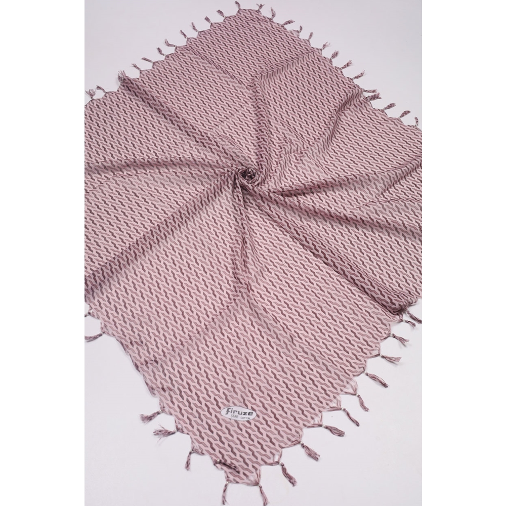 Firuze Star Desenli Boncuklu Tülbent - Desen-57