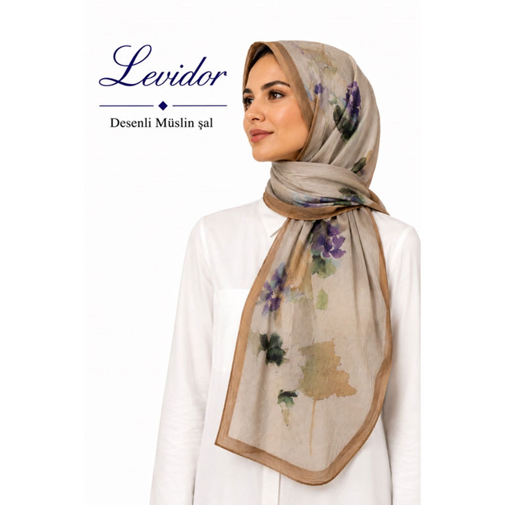Levidor Desenli Müslin Şal - Desen-02
