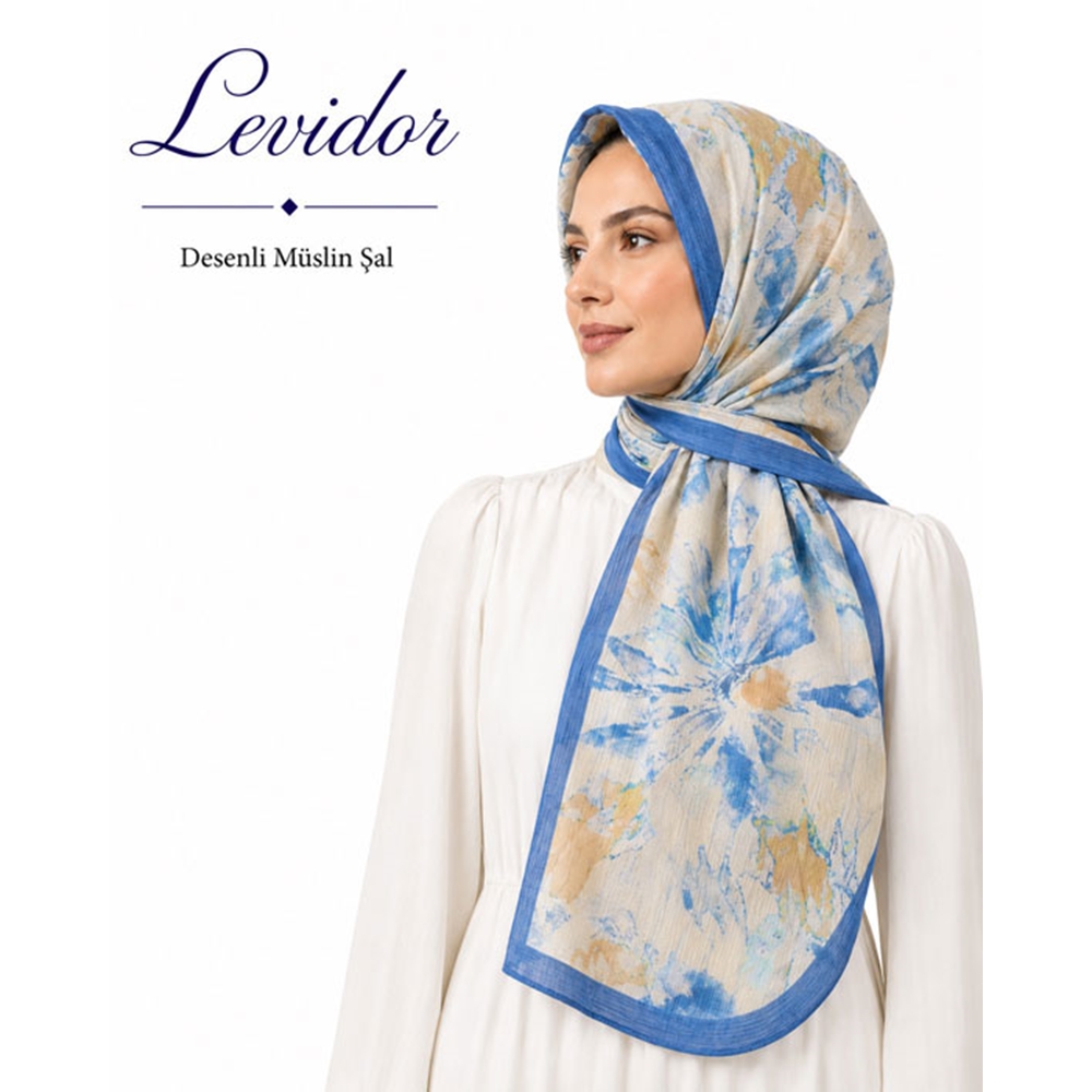 Levidor Desenli Müslin Şal - Desen-05