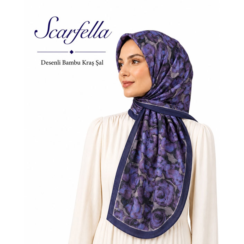 Scarfella Desenli Bambu Kraş Şal - Desen-12