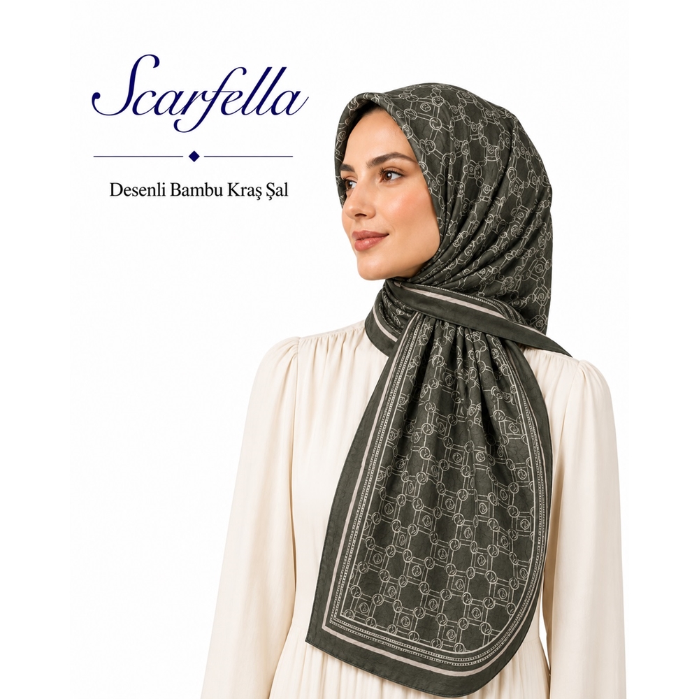 Scarfella Desenli Bambu Kraş Şal - Desen-21