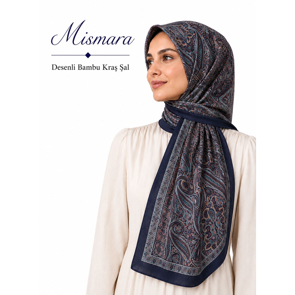 Mismara Desenli Bambu Kraş Şal - Desen-05
