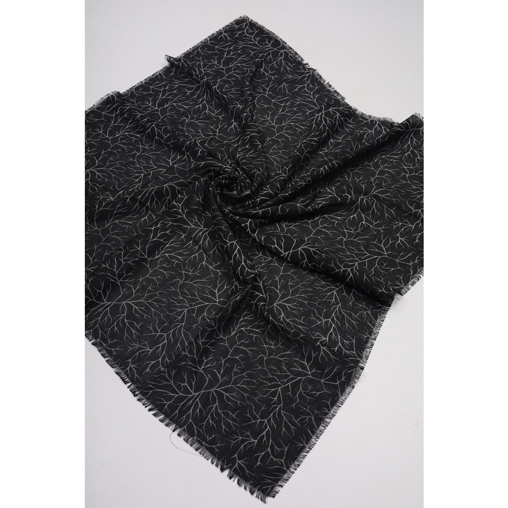 Baysem Desenli Keten Flamlı Eşarp - Desen-28