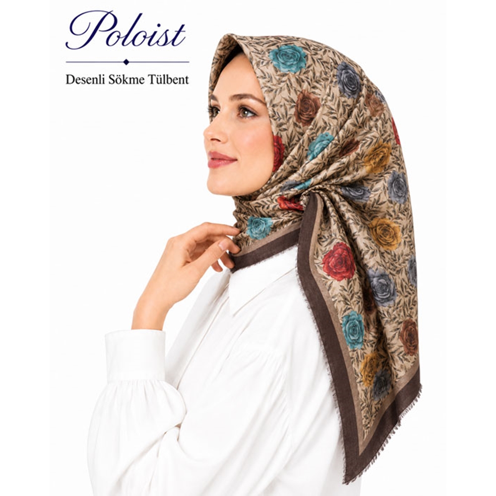 Poloist Desenli Sökme Tülbent - Desen-347