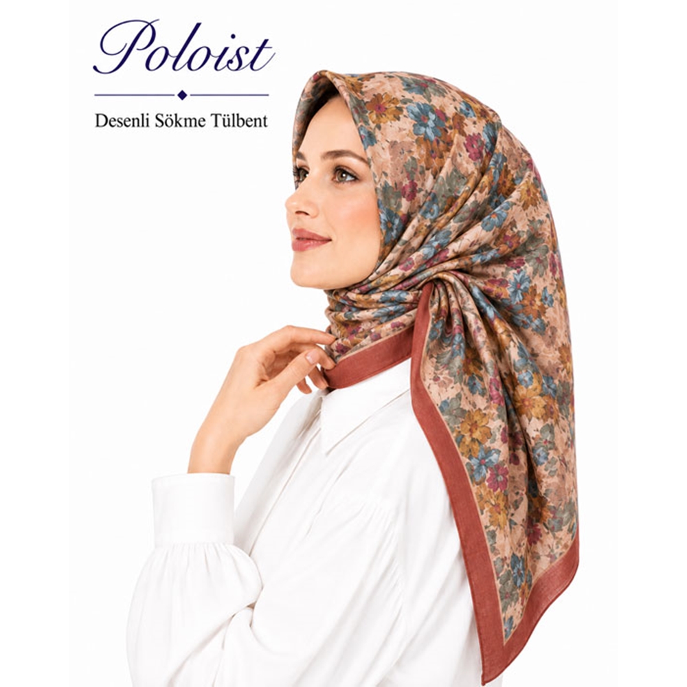 Poloist Desenli Sökme Tülbent - Desen-348