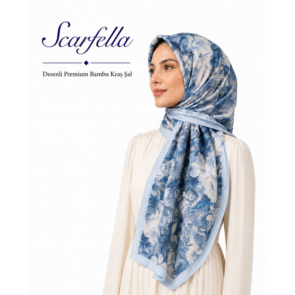 Scarfella Desenli Premium Bambu Kraş Şal - Desen-07