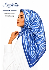 Scarfella Desenli Vual İpek Eşarp - Desen-06