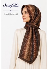 Scarfella Desenli Silk Licra Şal - Desen-10