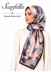 Scarfella Desenli Naturel Şal - Desen-126