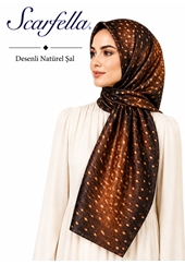 Scarfella Desenli Naturel Şal - Desen-127