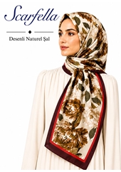 Scarfella Desenli Naturel Şal - Desen-131