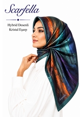 Scarfella Hybrid Desenli Kristal Eşarp - Desen-02