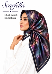 Scarfella Hybrid Desenli Kristal Eşarp - Desen-03