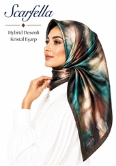 Scarfella Hybrid Desenli Kristal Eşarp - Desen-05