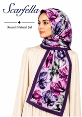 Scarfella Desenli Naturel Şal - Desen-140