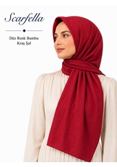 Scarfella Düz Renk Bambu Kraş Şal - Desen-01