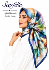 Scarfella Hybrid Desenli Kristal Eşarp - Desen-06