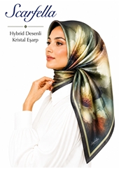 Scarfella Hybrid Desenli Kristal Eşarp - Desen-07