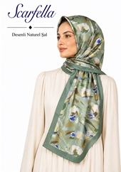 Scarfella Desenli Naturel Şal - Desen-147